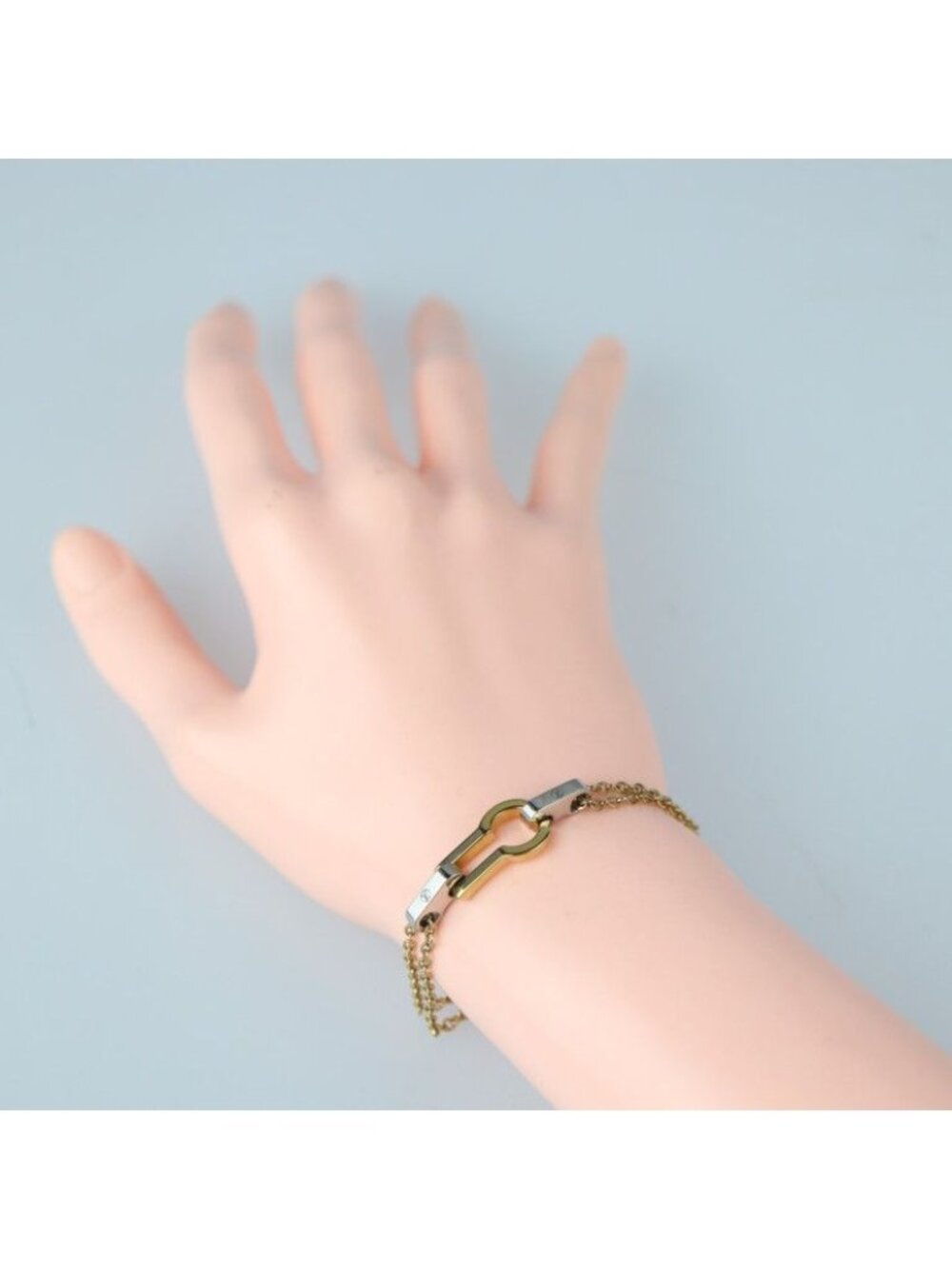 Louis Vuitton Bracelet Serule Metal Gold Silver Viton - Picture 8 of 8